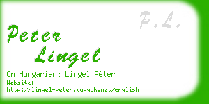 peter lingel business card